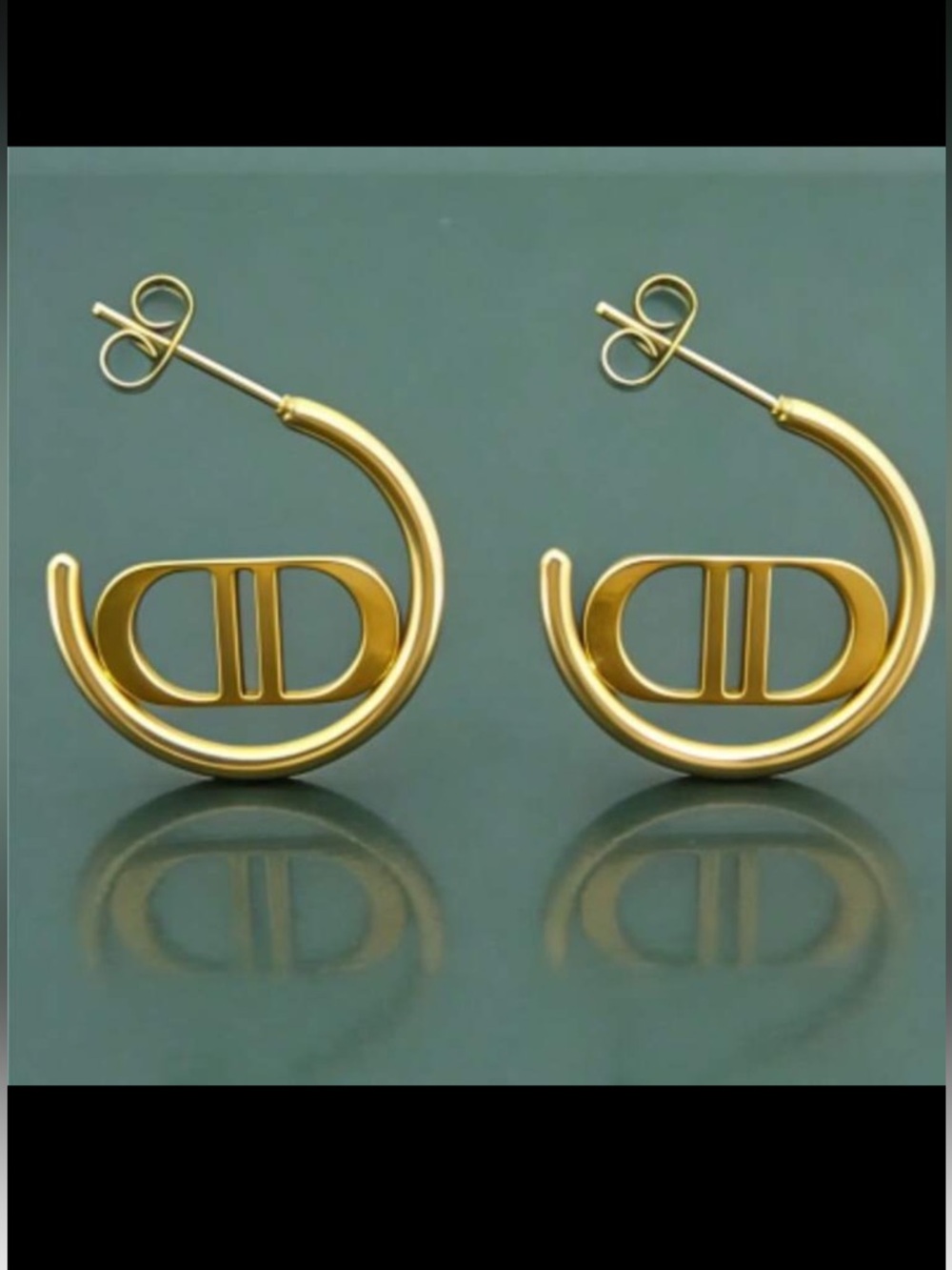 Dior Gold Hoop Earrings - Women Jewelry
